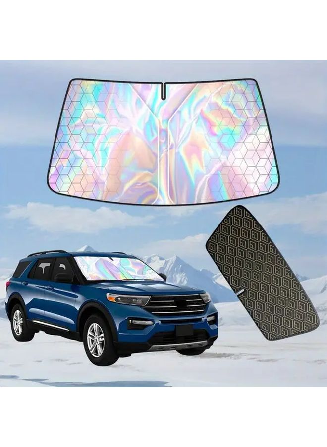 Toyota Tundra 5 Ply Foldable Car Sun Barrier Laser Cut Thermal Curtain Heat Resistant - Image 1